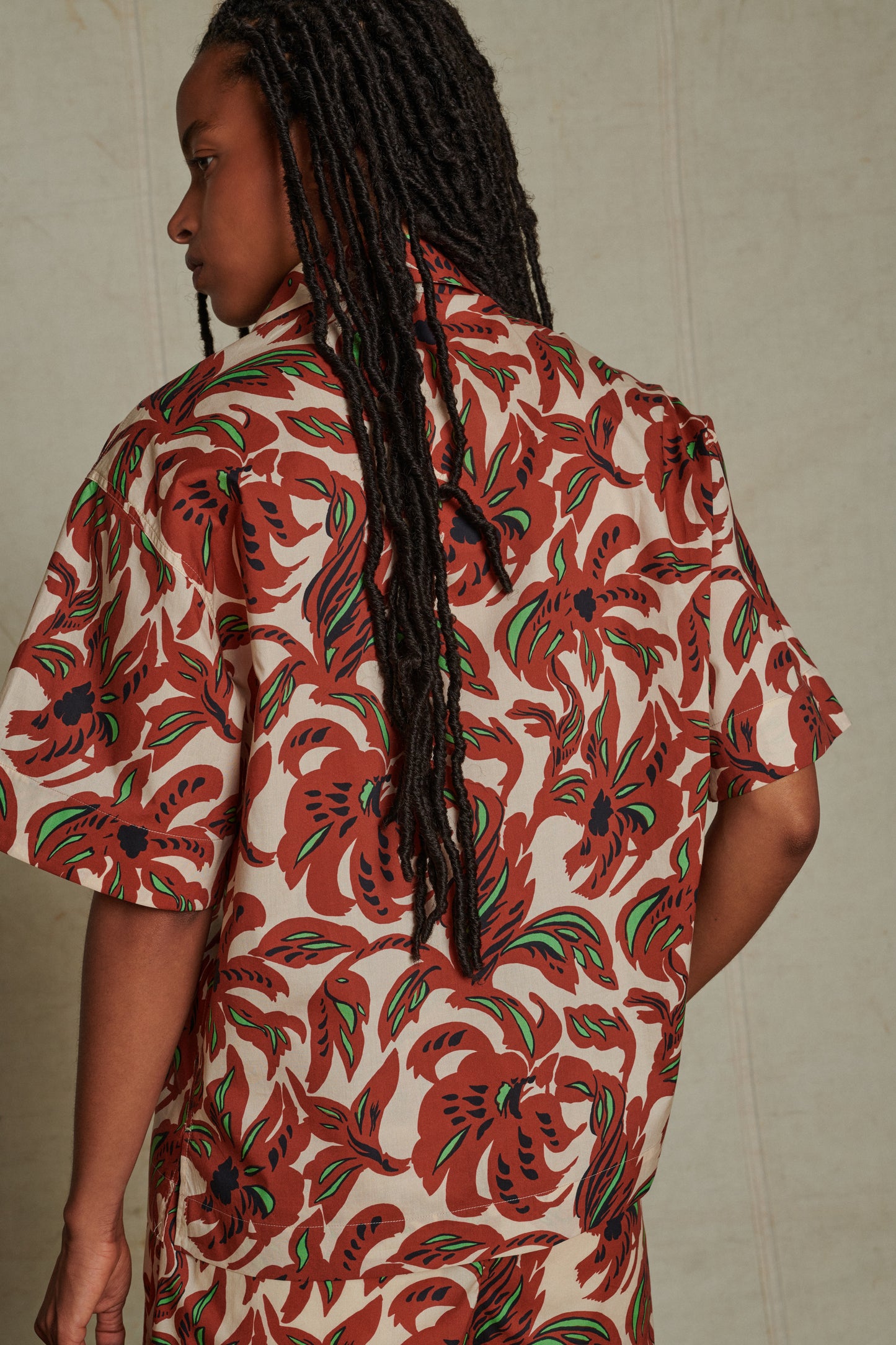 Chemise Alexandre - Terre Battue/Vert - Coton - Femme