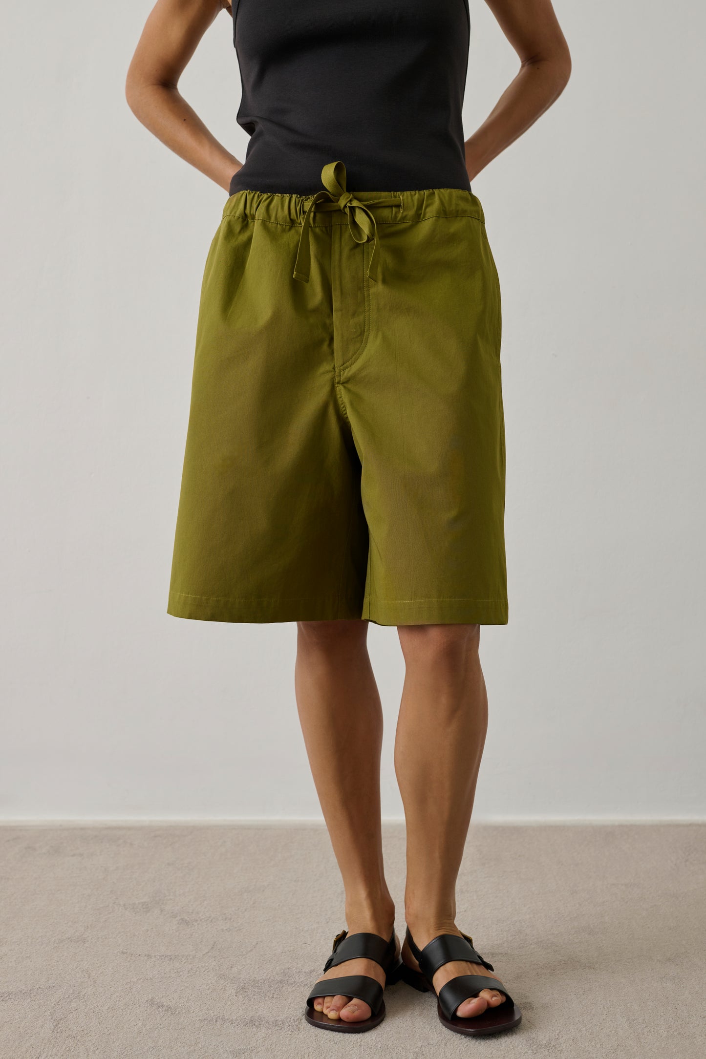 Short Izia - Vert Olive - Coton - Femme
