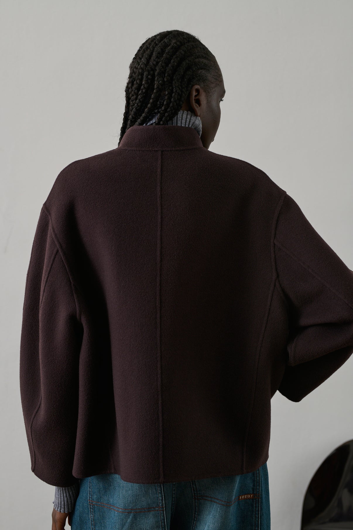 Manteau Windsor - Aubergine - Laine - Femme vue 3