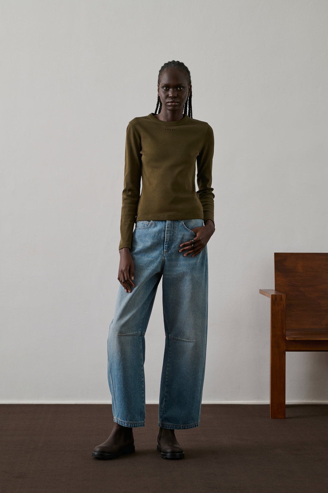 Tee-Shirt Flavie - Kaki Foncé - Coton - Femme