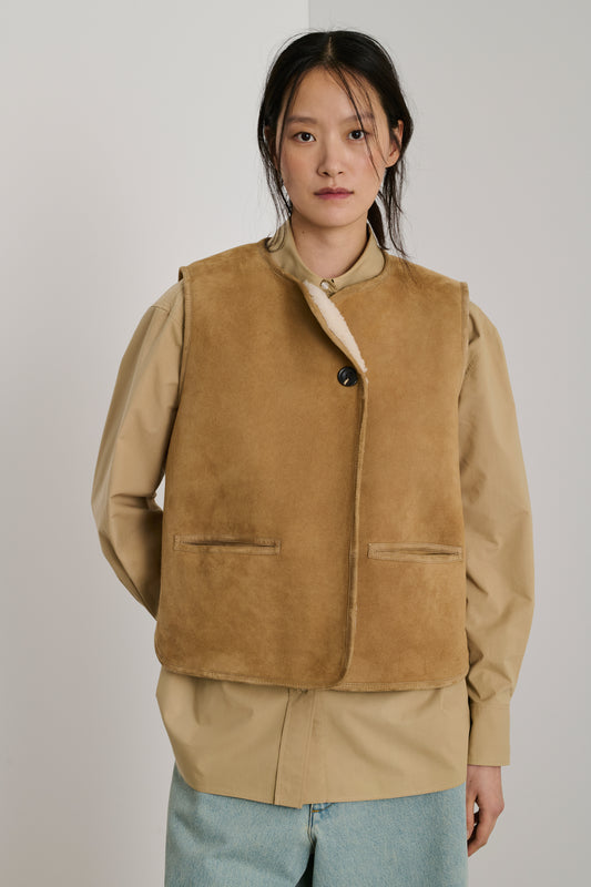 Veste Boulogne - Beige/Crème - Cuir - Femme