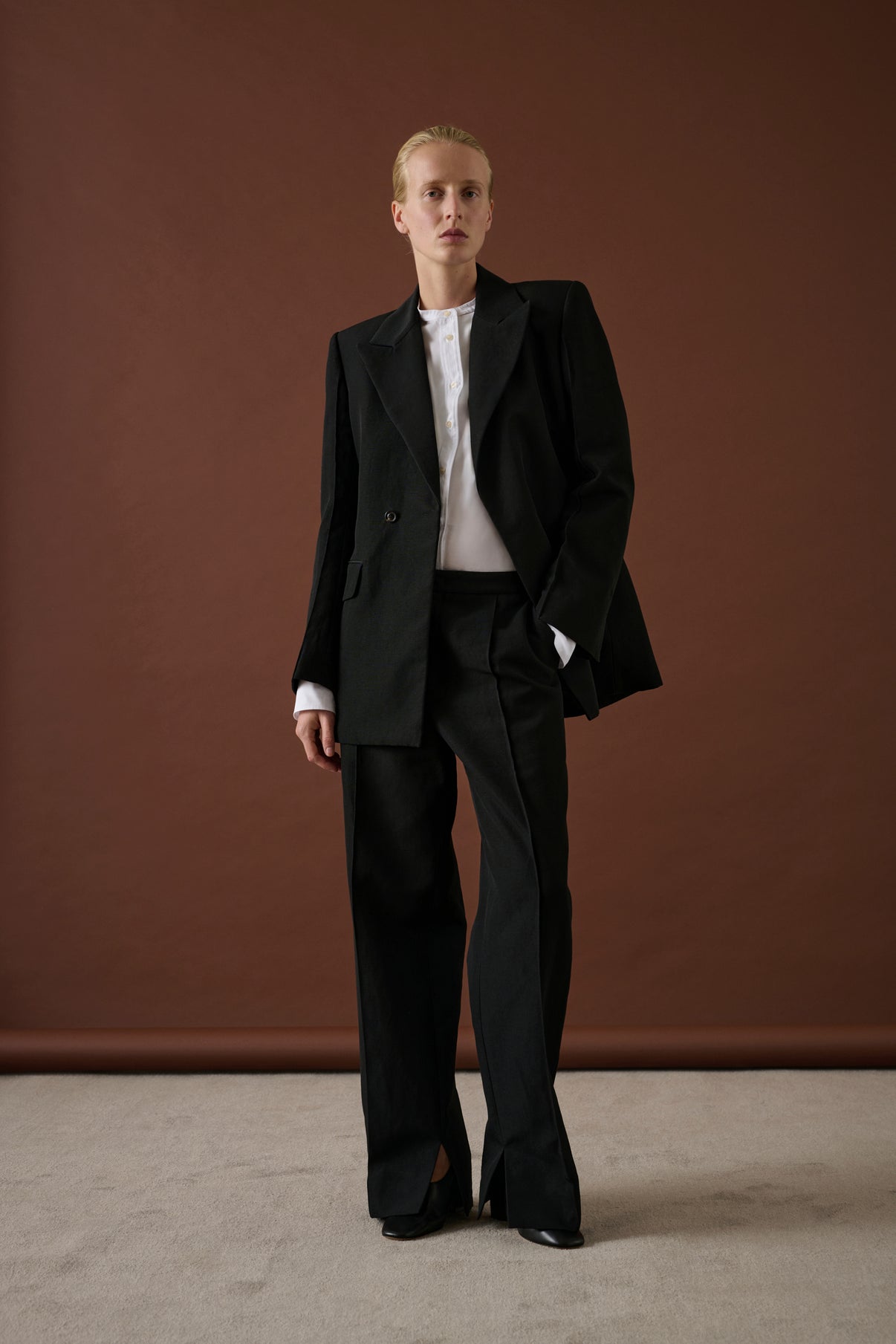 Pantalon Erik - Noir - Lin - Femme vue 1