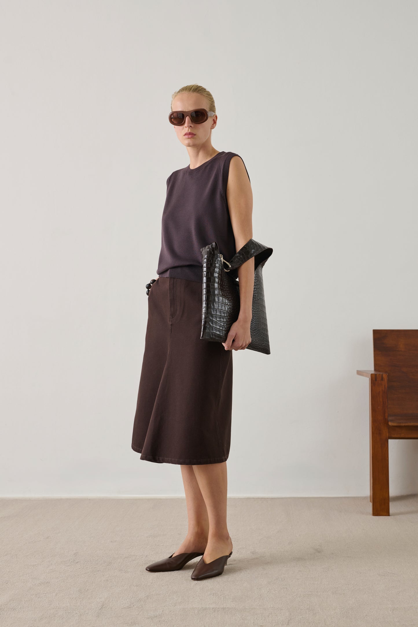 Sac Cosima Mini - Marron Foncé - Cuir - Femme