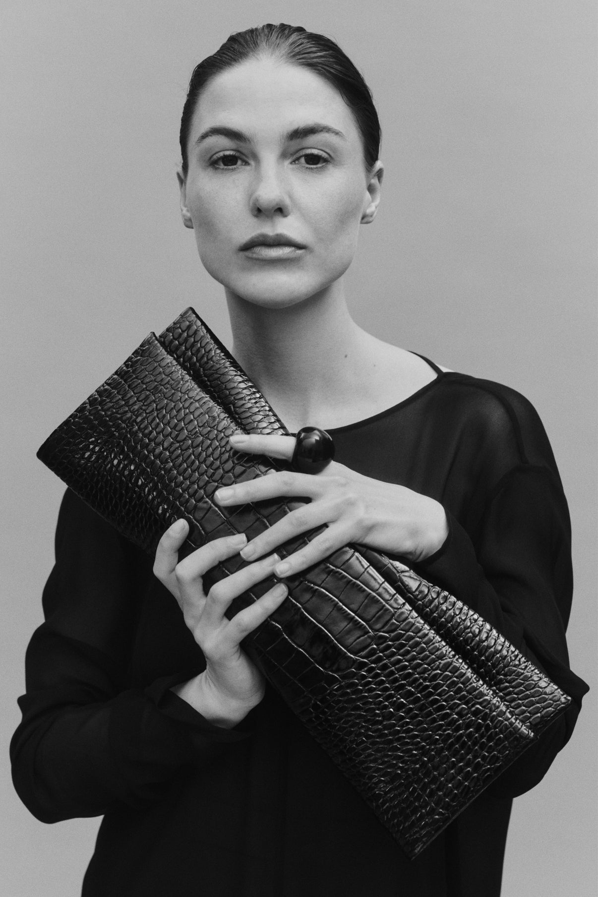 Pochette Pirrie - Noir - Cuir - Femme vue 4